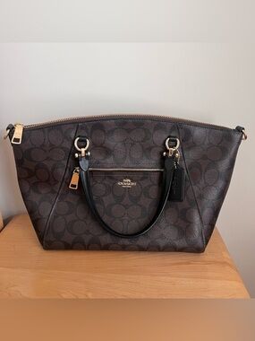 coach satchel with monogram print